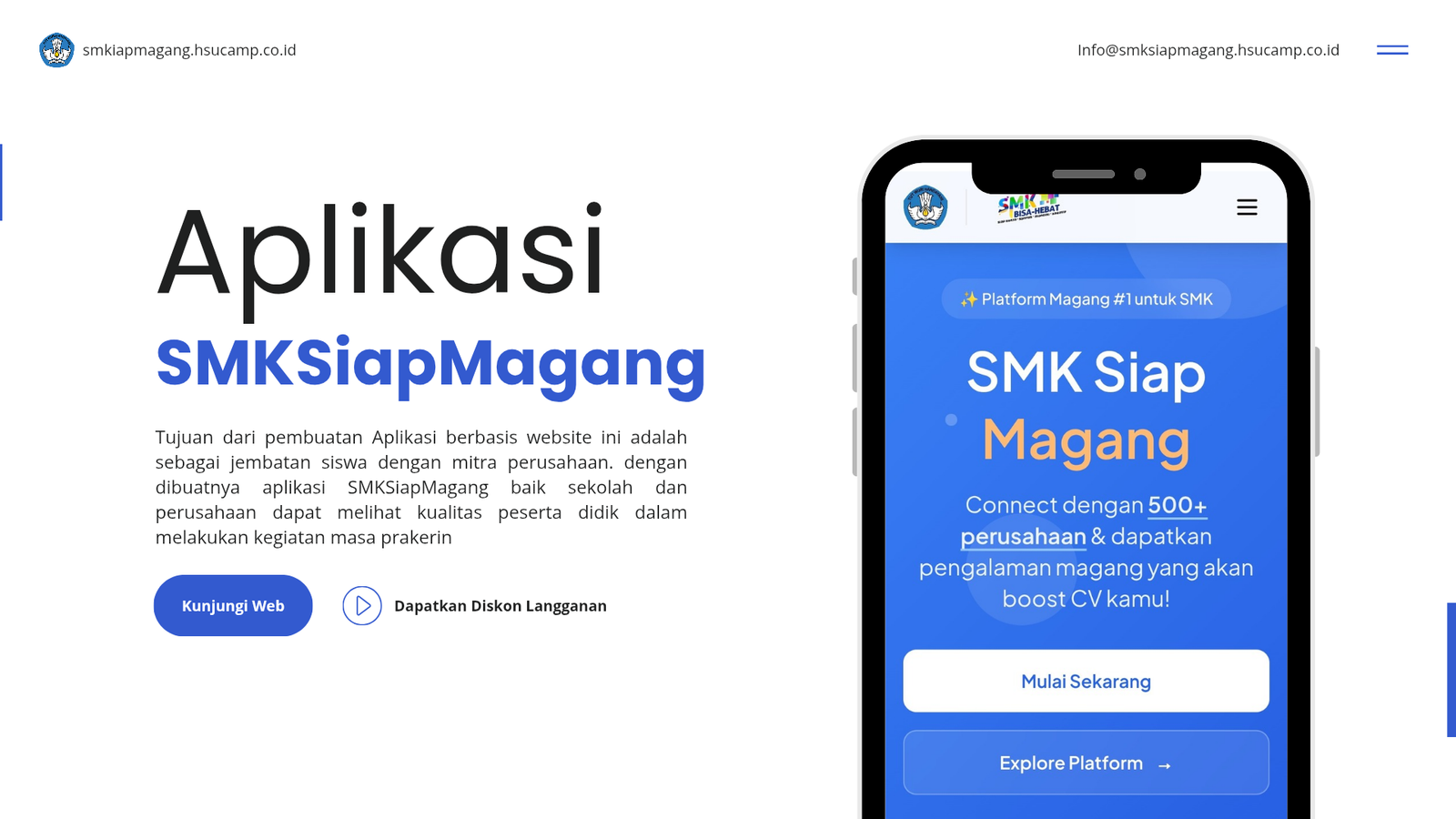 Aplikasi Pemagangan SMKSIapMagang Berbasis Website