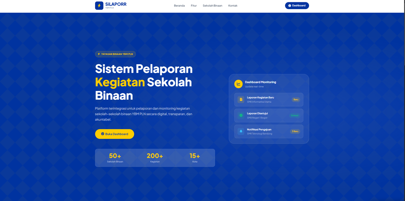 Aplikasi Sistem Monitoring dan Pelaporan Kegiatan
