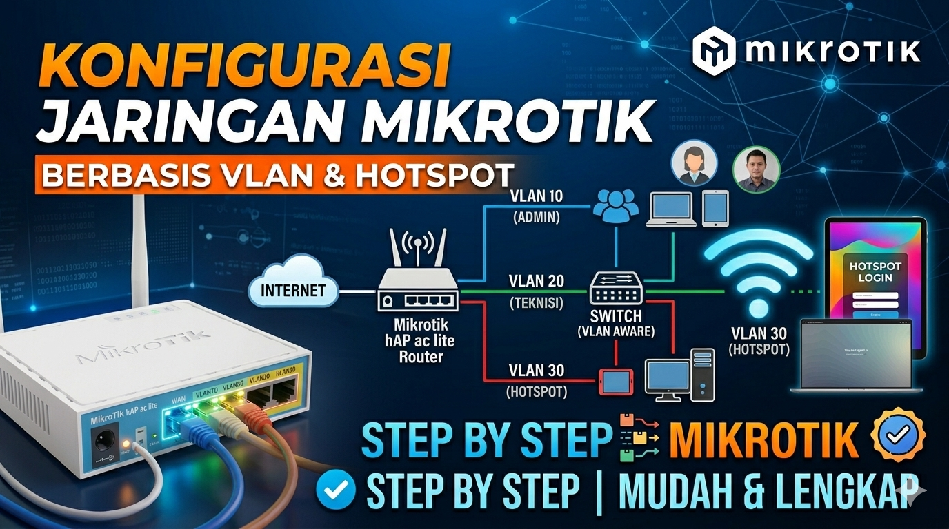 Konfigurasi Jaringan Mikrotik Berbasis VLAN dan Hotspot